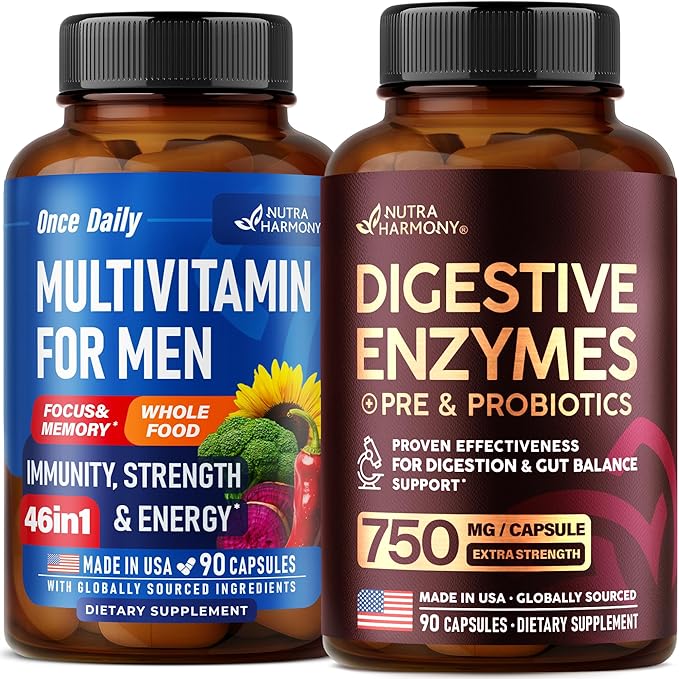 NUTRAHARMONY Multivitamins for Men &amp Digestive Enzymes Capsules