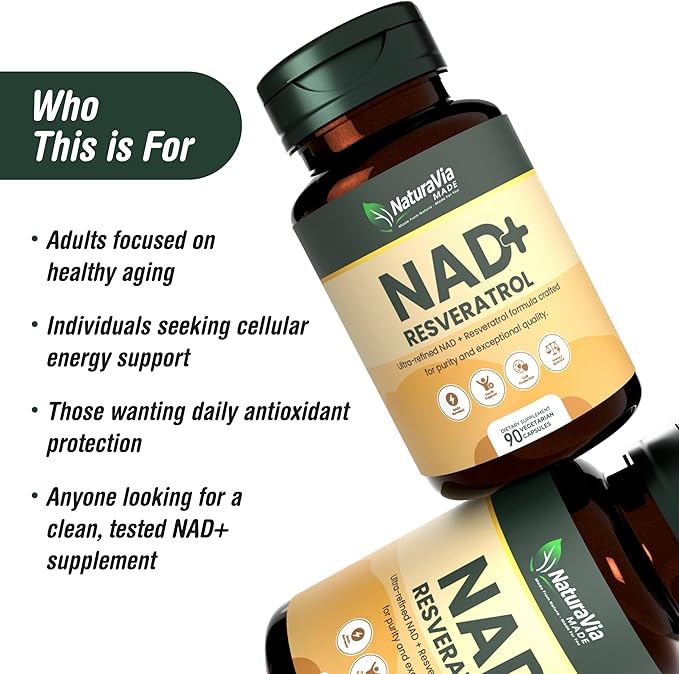 Nicotinamide Riboside Supplement with Resveratrol &amp Quercetin – 900mg Multi-Ingredient Blend – Supports NAD Levels – 90 Vegan Capsules – Made in USA
