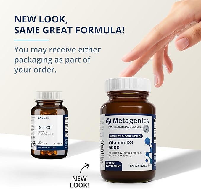 Metagenics Bundle - D3 5000 &amp EPA-DHA 720-120 Softgels of D3 5000 for Immune Support Bone &amp Heart Health* - 120 Softgels of EPA-DHA 720 for Heart Musculoskeletal &amp Immune System Health*