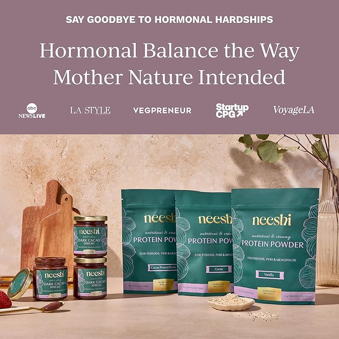 Nourishing Protein Blend for Hormonal Balance – Vegan Gluten-Free All-Natural – Supports PMS &amp Menopause Relief – 1-Week Supply – Cacao Peanut Butter Flavor