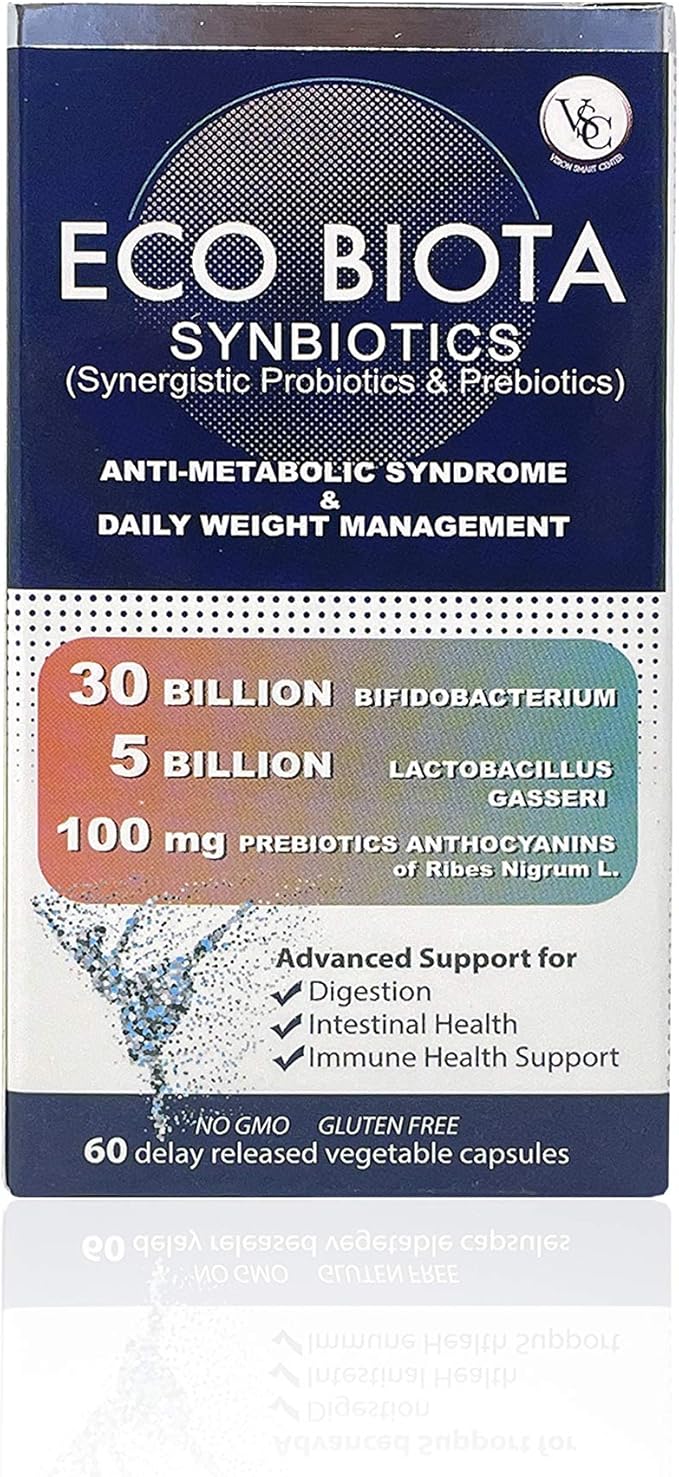 Vision Smart Center Probiotics Supplement 35 Billion CFU Unique Blackcurrant Anthocyanin Prebiotics for Digestive Health Stomach Acid Resistant Technology 60 Capsules (1)