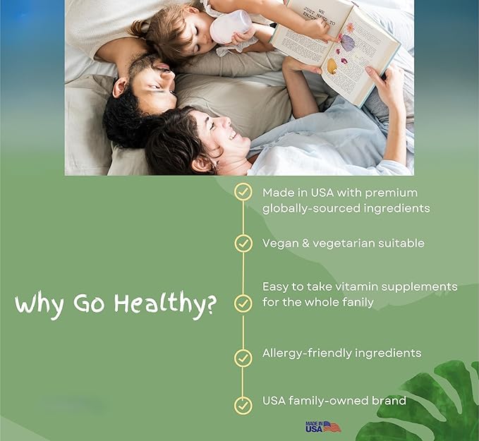 Go Healthy Liquid Vitamins for Women Men Teens | Vegan Vitamin &amp Mineral | High Absorption | Premium Liquid Multivitamin | Immune Support | Peach Mango - 32 Servings