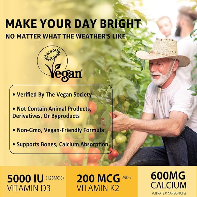NEVISS 2Pack Vitamin D3 5000iu &amp K2(as MK7) 200mcg Gummies + 600mg Calcium + 1 Pack Liposomal Methyl B12 5000 mcg/10000 mcg