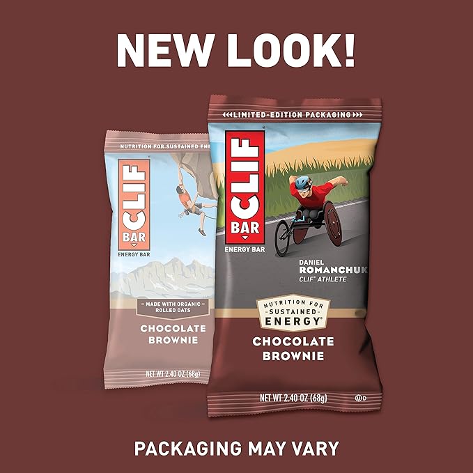 CLIF BAR - Energy Bars - Chocolate Brownie Protein Bars - (2.4 oz Bars 12 Count 2-Pack) - Packaging May Vary