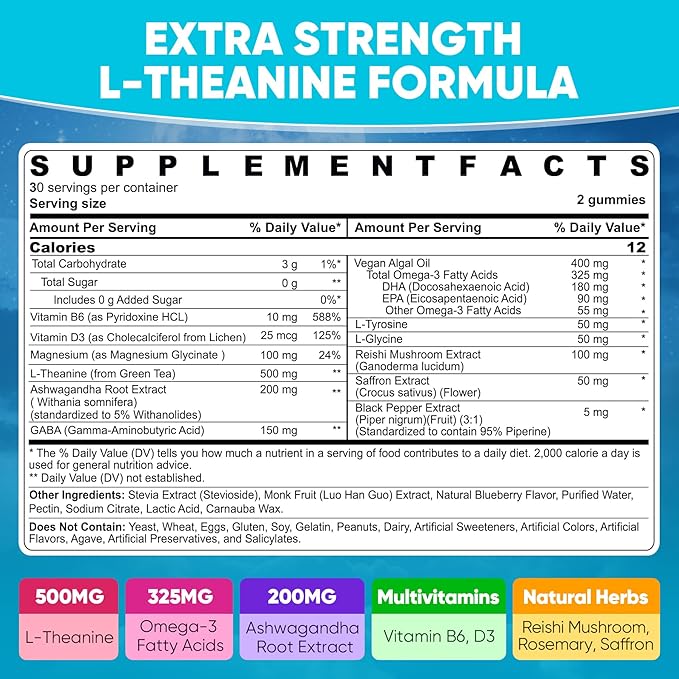 Liposomal L-Theanine Gummies &amp Super Methylated Vitamin B Complex Gummies