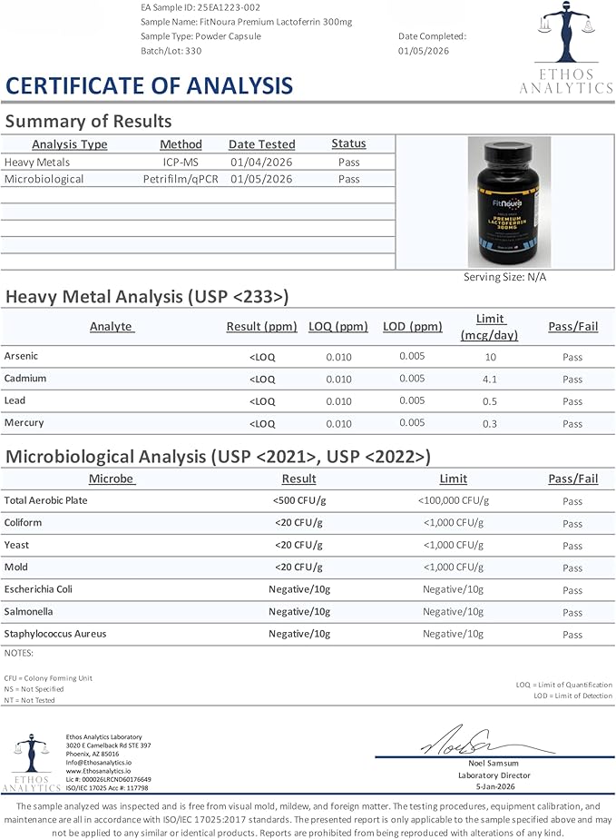 Enteric Coated Lactoferrin Supplement - Delayed Release Capsules | Grass Fed Bovine Lactoferrin | Immune Support Boosts Immunity Gut Health Digestive Support | Low Lactose