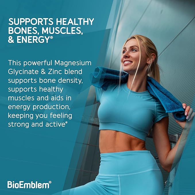 BioEmblem Magnesium Glycinate with Zinc and Turmeric Curcumin