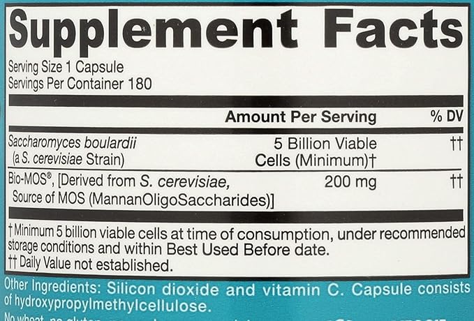Jarrow Formulas Saccharomyces Boulardii Probiotics + MOS 5 Billion CFU Probiotic Yeast Formulas Lactoferrin 250 mg - Immune-Supporting Glycoprotein