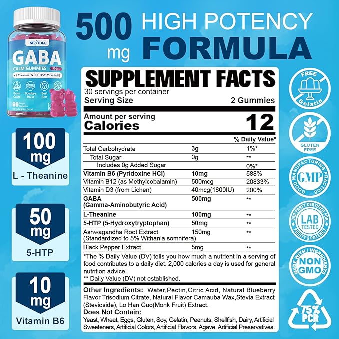 Vegan Omega-3 1000mg + Turmeric GABA Gummies