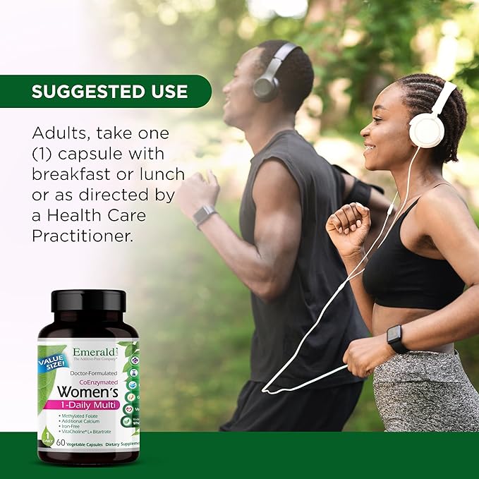 EMERALD LABS Women's 1-Daily Multi - Multivitamin for Women - Includes Calcium Zinc Vitamin B &amp More - Bone &amp Immune Support Supplement* - Gluten-Free - 60 Vegetable Capsules