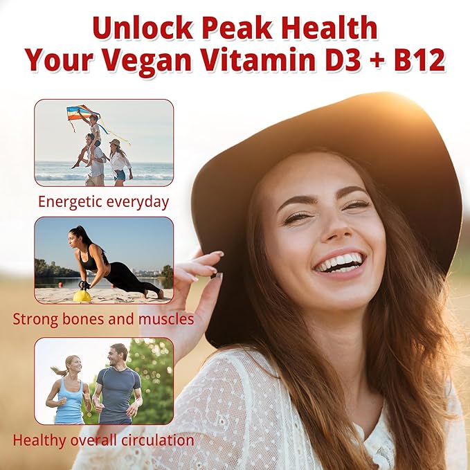 NEVISS 2Pack Vegan Vitamin D3 + Vitamin B12 Gummies High Potency D3 5000IU &amp 1000 mcg Methylated B12 Vitamin D3 and B12 for Adults Support Bone Health Immune &amp Energy Supplement 120 Count
