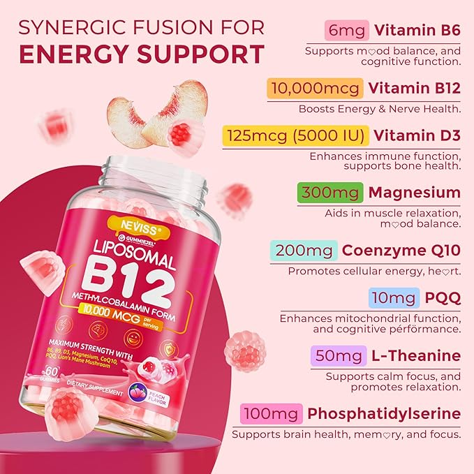 NEVISS 2Pack Vitamin D3 5000iu &amp K2(as MK7) 200mcg Gummies + 600mg Calcium + 1 Pack Liposomal Methyl B12 5000 mcg/10000 mcg