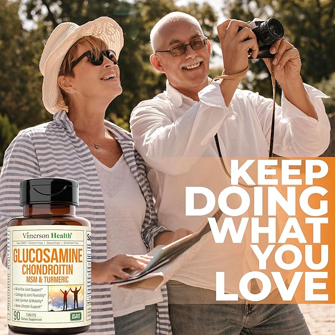 Glucosamine Chondroitin MSM – Joint Support Supplement for Women and Men with Glucosamine Sulfate 1500 mg Chondroitin and MSM – for Cartilage Joint Health and Flexibility – 90 Tablets