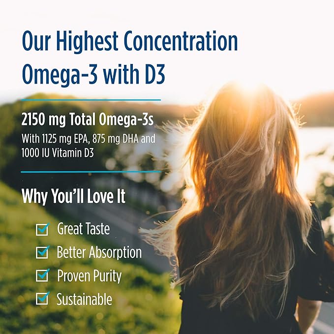 Nordic Naturals ProOmega 2000-D Lemon Flavor - 90 Soft Gels - 2150 mg Omega-3 + 1000 IU D3 - Ultra High-Potency Fish Oil - EPA &amp DHA - Brain Heart &amp Immune Health - Non-GMO - 45 Servings