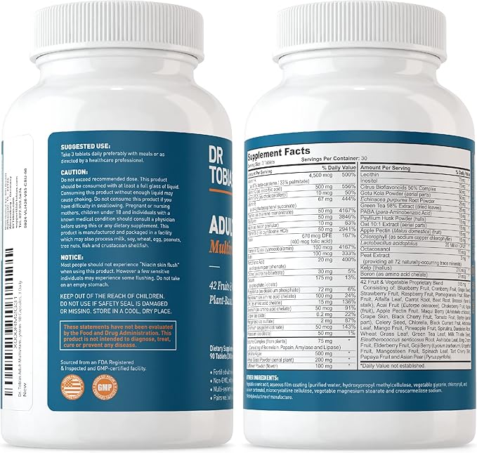 Dr. Tobias Adult Multivitamins and Ashwagandha Capsules Support Overall Wellness &amp Balanced Energy &amp Resilience Vegan Non-GMO