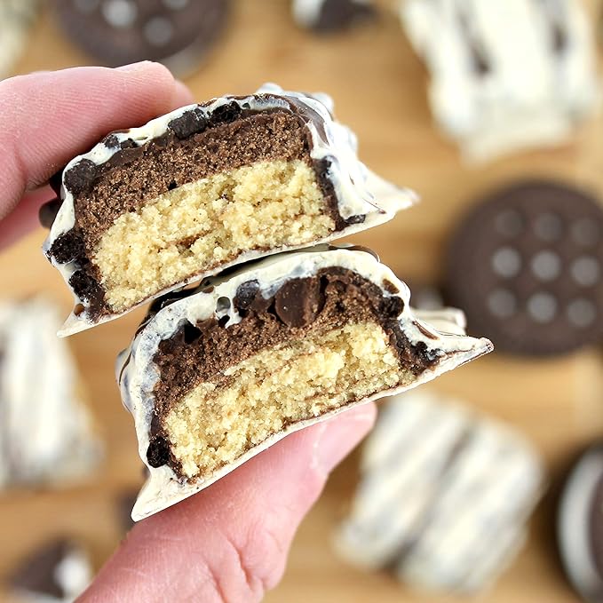 FITCRUNCH Full Size Protein Bars 6-Layer Baked Bar 8g of Sugar Gluten Free &amp Soft Cake Core (12 Bars Milk and Cookies)