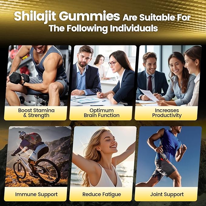 Shilajit for Men &amp Women Gummies | 4000mg High Potency 10-in-1 Formula with Pure Himalayan Shilajit Ashwagandha and 75% Fulvic Acid | Sugar-Free Vegan 85+ Trace Minerals