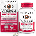 Viteyes AREDS 2 Zinc Free Macular Support Natural Allergen Free Capsules with Vitamin E Vitamin C Lutein &amp Zeaxanthin No Zinc No Copper Eye Doctor Trusted Manufactured in The USA 180 Ct