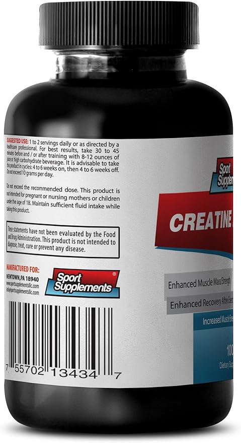 Best Creatine Powder - Creatine Powder 100mg - Creatine Powder to Boost Performance and Muscle Mass (1 Bottle)