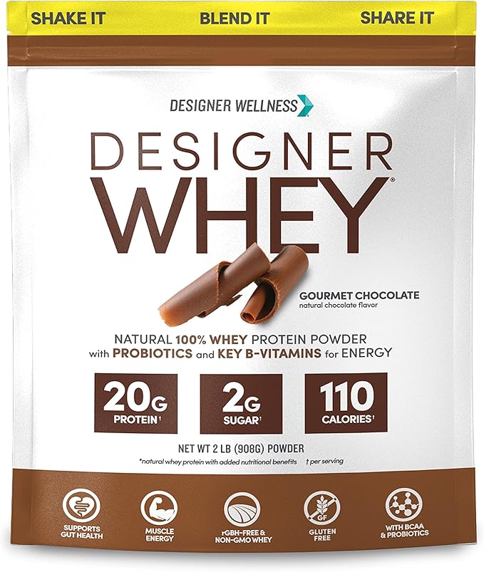 Designer Wellness Designer Whey 2lb French Vanilla and 2lb Gourmet Chocolate Bundle