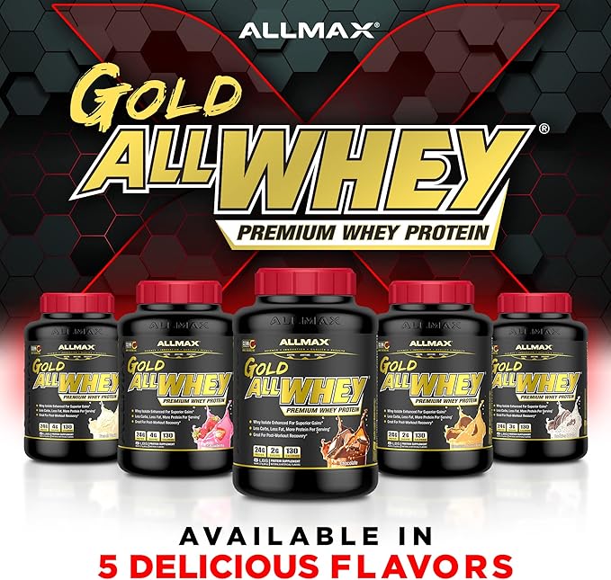 ALLMAX Gold ALLWHEY Chocolate - 2 lb - 24 Grams of Protein Per Scoop - Gluten Free Low Carb &amp Low Sugar - Approx. 30 Servings
