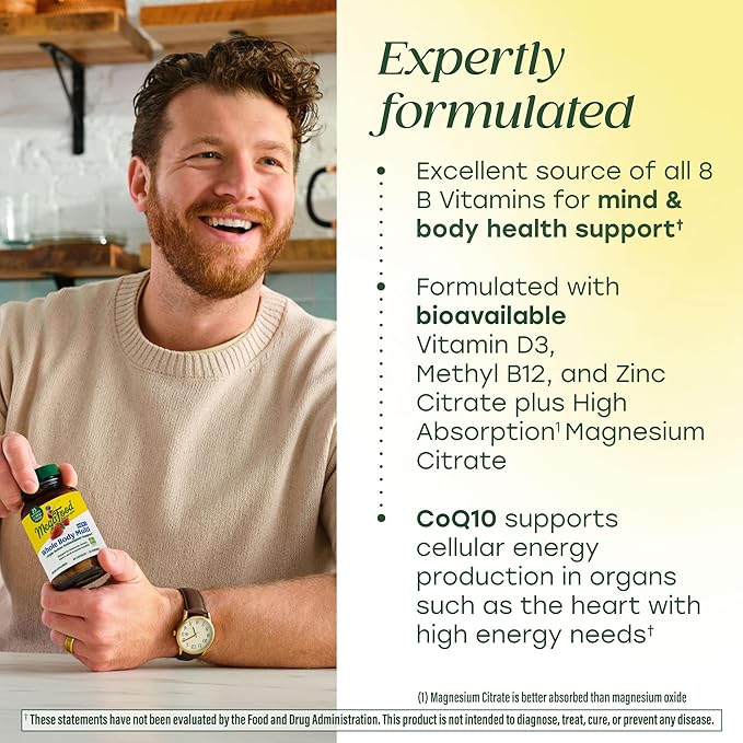 MegaFood Whole Body Mens Multivitamins - Multivitamin for Men - CoQ10 Vitamin D3 K2 Magnesium Citrate Boron &amp Copper - Supports Immune Brain Muscle &amp Heart Health - 60 Capsules 30 Servin