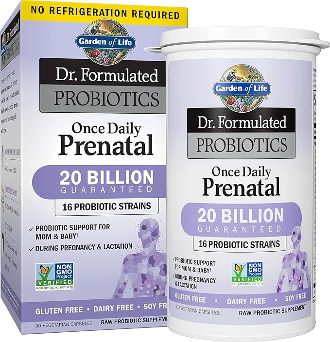 Garden of Life Organics Prenatal Vitamin: Folate for Energy &amp Healthy Fetal Development &amp - Dr. Formulated Probiotics Once Daily Prenatal - Acidophilus and Bifidobacteria Probiotic Support