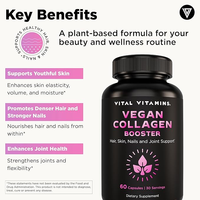 Vital Vitamins Vegan Collagen Booster + Chlorophyll Complex Capsules