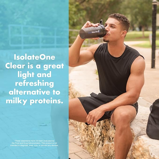 NutraOne Clear Whey Protein Powder Drink Mix Naturally &amp Artificially Flavored Clear Protein Drink 20g of Protein Zero Sugar (Sour Green Apple - 30 Servings)