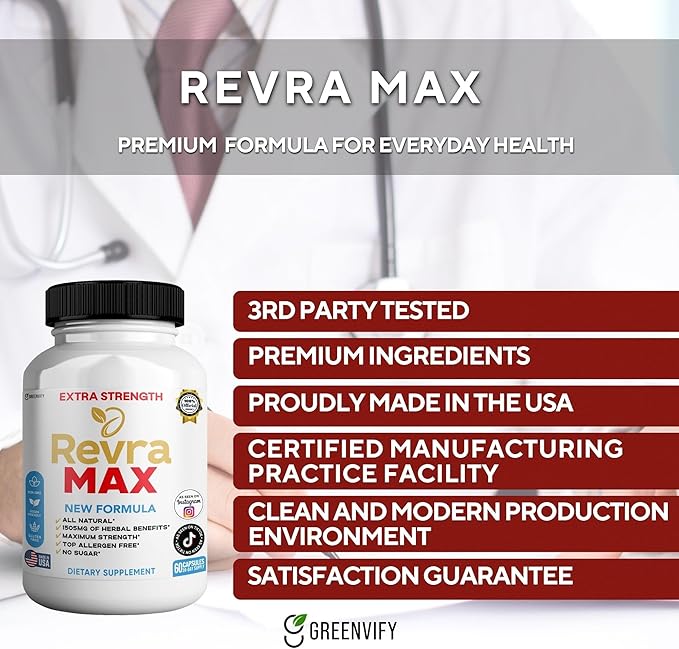 Revira MAX Organic Maca Root Supplement Black Red Yellow Maca with Black Pepper 60 Capsules 30-Day Supply (3)