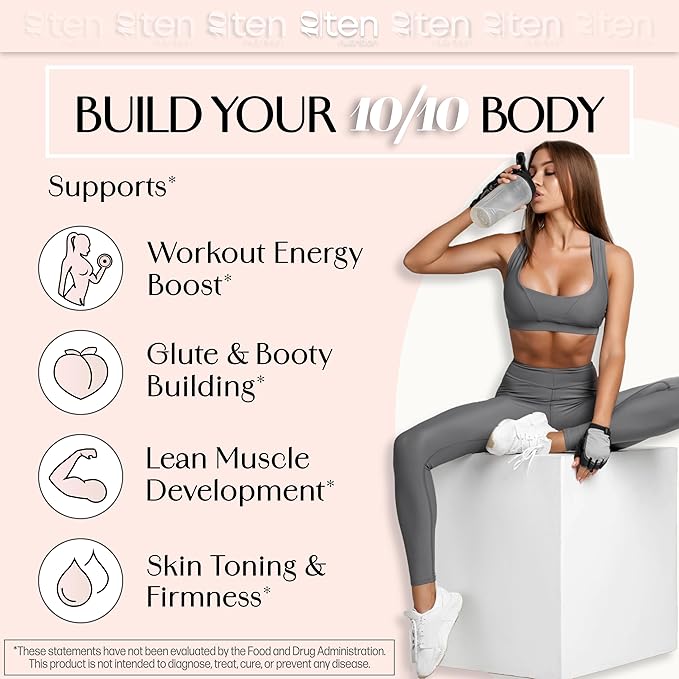 New - Creatine + Collagen for Women – Supports Lean Muscle Growth &amp Development Booty Gain Energy &amp Recovery – 5g Creatine Monohydrate Plus 5000mg Collagen Peptides Combo – Unflavored 30 Se
