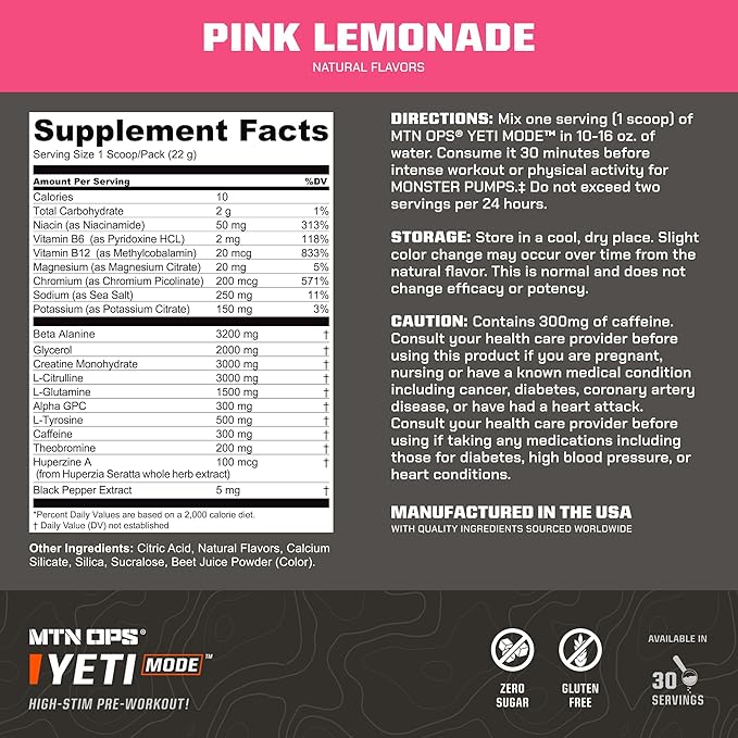MTN OPS Creatine + Yeti Mode Pink Lemonade Bundle