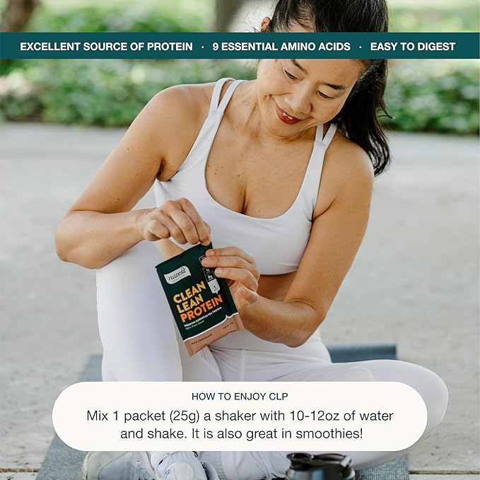 Nuzest Vegan Pea Protein Powder - Clean Lean Protein 10 Servings 20g Protein Wild Strawberry Protein Shake Mix + Sports Shaker Bottle 24oz