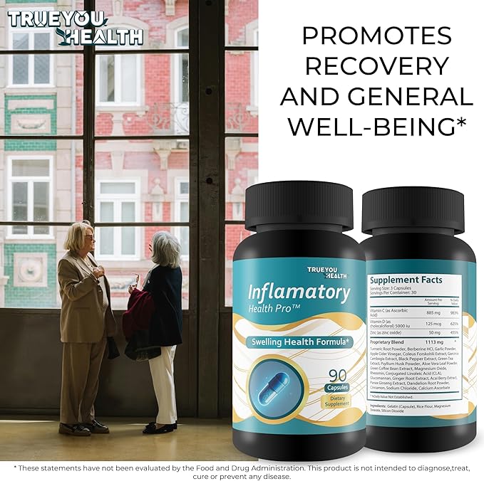 Inflammatory Health Pro - Our Best Natural Support for Joint &amp Muscle Comfort - Healthy Anti Swelling Supplements - Muscle Ache Supplements - Joint Stiffness Supplements Anti Swelling Pills