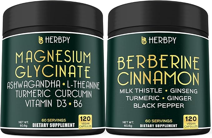 Bundle 6in1 Magnesium Glycinate &amp Berberine HCl 97% Supplement