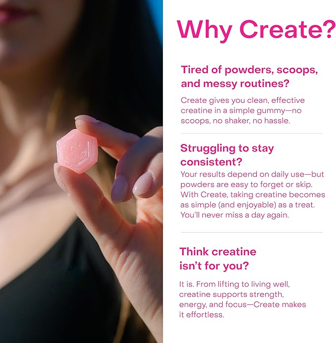 Create Creatine Monohydrate Gummies - Beach Day Duo - Sour Peach &amp Watermelon - Creatine Gummies for Women &amp Men NSF Certified 3rd Party Tested Anti-Melting Formula 180 Count (2-Pack)