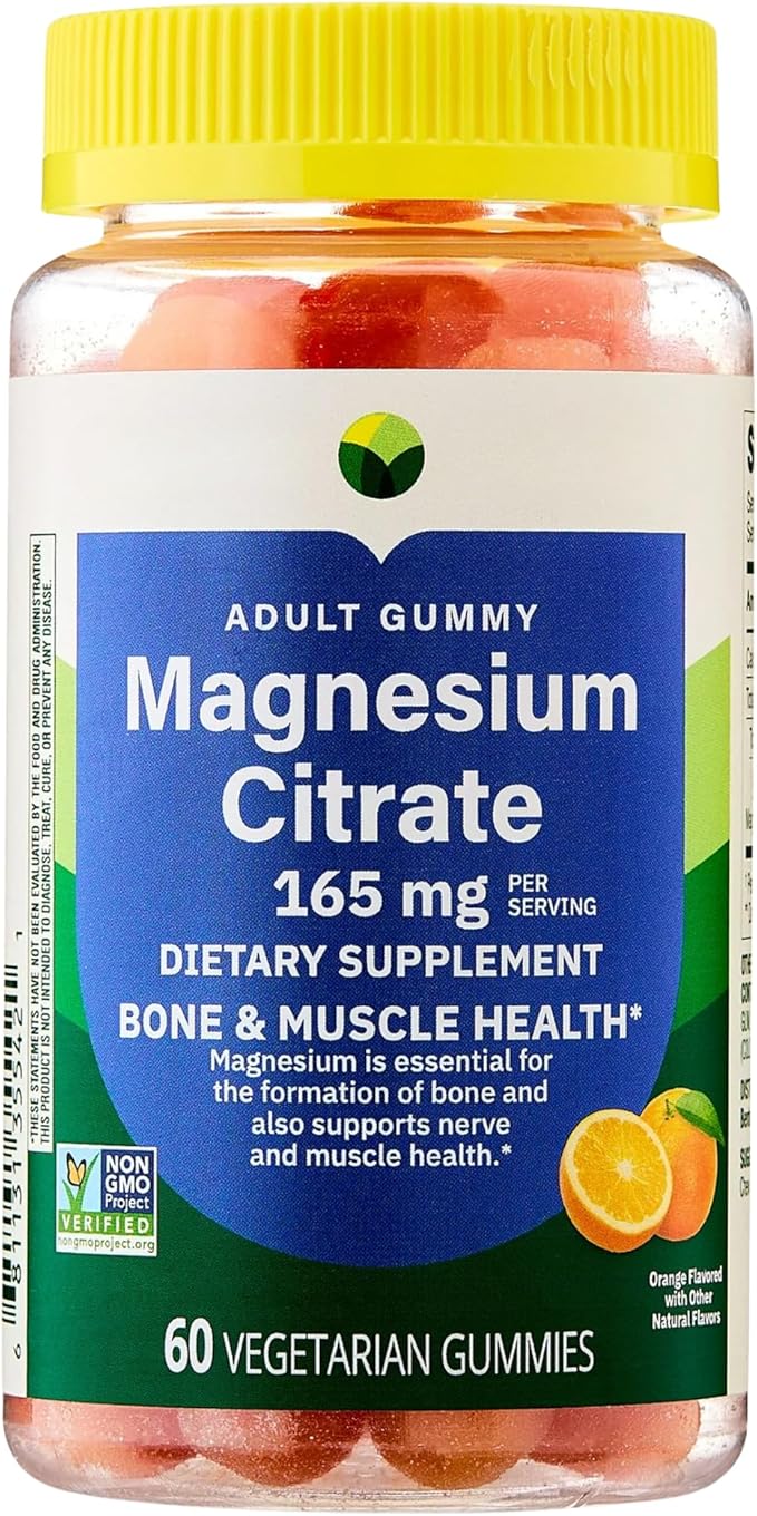 KP+ Magnesium Gummies | Magnesium Citrate 165 mg | 60 Vegetarian Gummies | Supports Bone Muscle &amp Nerve Health | Orange Flavor | Pack of 1