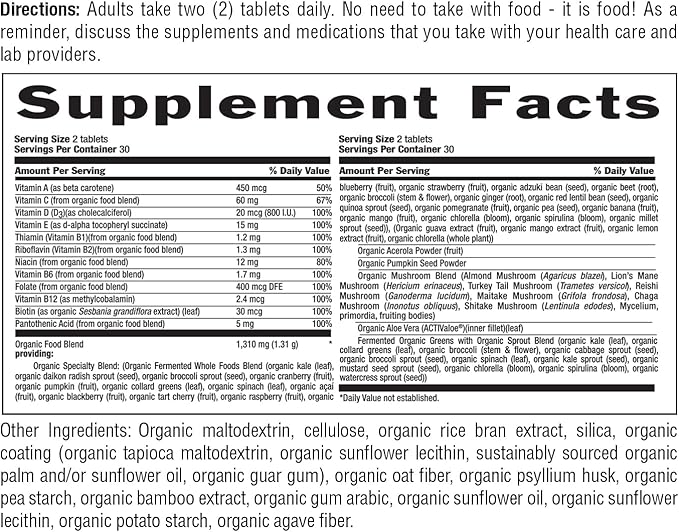 Country Life RealFood Organics for Men – 60 Tablets | 1300mg Organic Fermented Whole Foods 7-Mushroom Superfood &amp Aloe – Certified Gluten-Free Vegan &amp USDA Organic Multivitamin