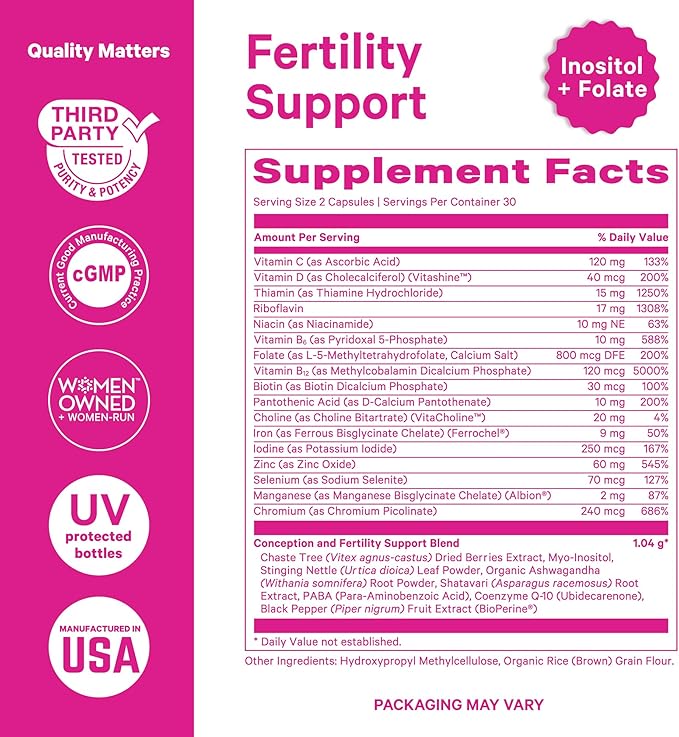 Pink Stork Magnesium Glycinate + Fertility Support Bundle Magnesium Supplement for Women Prenatal Vitamin for Conception