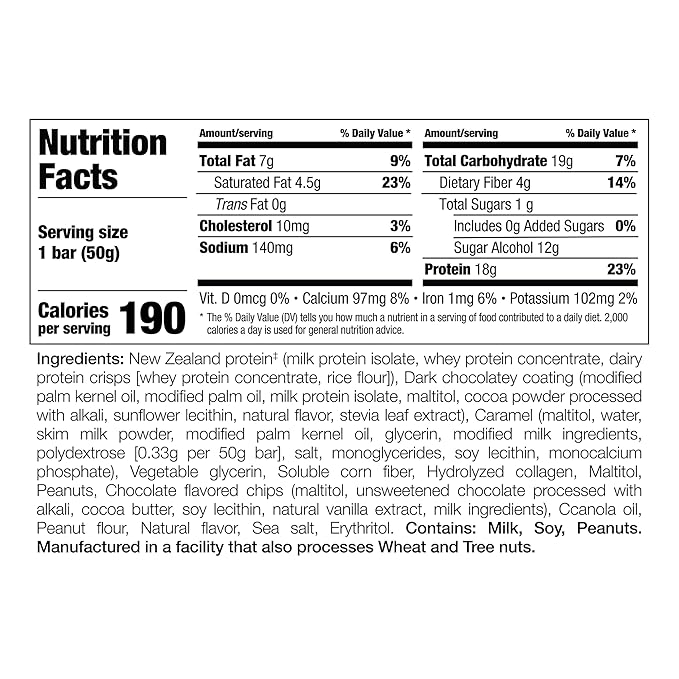 PERFECT SPORTS Diesel New Zealand Whey Protein Bars | Stevia Sweetened No Artificial Flavors | Low Sugar 18g Protein | 12 Pack (Chocolate Peanut Butter)