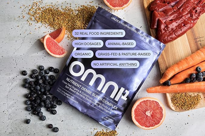 Super Complex - Daily Premium Blend with Vitamins for Women &amp Men with Organic Fruits Adaptogens &amp Electrolytes Multivitamin &amp Beef Organ Supplement (30 Servings - Scoop NOT Included) UN