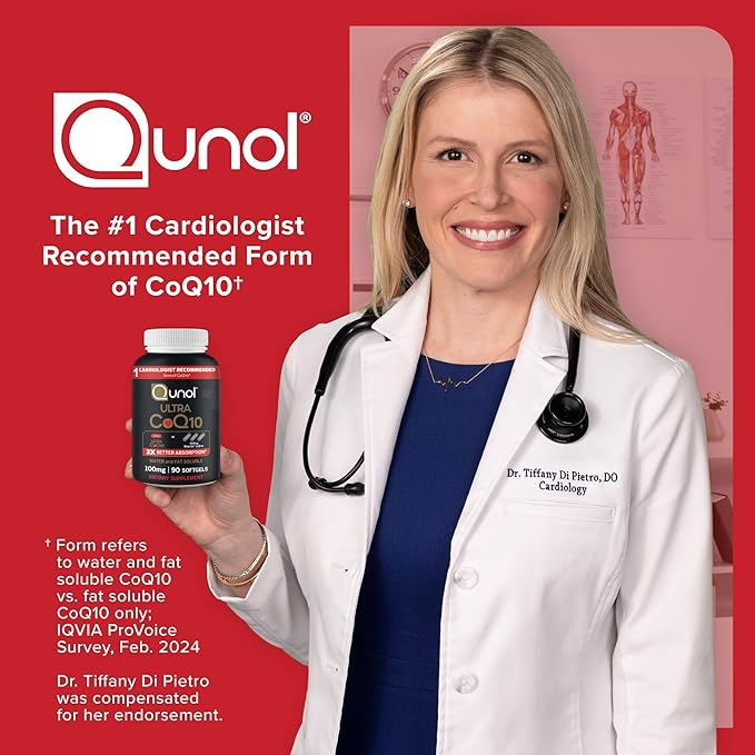 Qunol Ultra CoQ10 100mg Softgels- 3x Better Absorption Antioxidant for Heart Health &amp Energy Production Coenzyme Q10 Vitamins and Supplements 3 Month Supply 90 Count