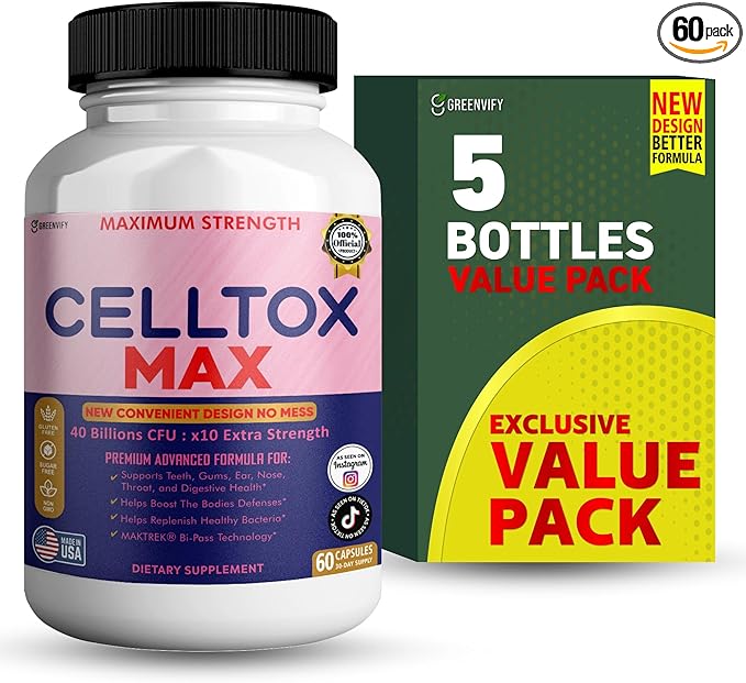 CellTox Max Probiotic Supplement Maximum Strength 40 Billion CFU 60 Capsules 30-Day Supply (5)