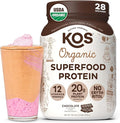KOS Vegan Protein Powder Erythritol Free Chocolate - Organic Pea Protein Blend Plant Based Superfood Rich in Vitamins &amp Minerals - Keto Dairy Free - Meal Replacement for Women &amp Men 28 Ser