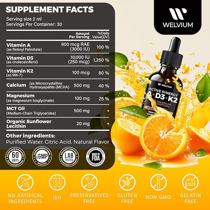 Triple Magnesium Drops + Vitamin D3 K2 A Drops – Duo
