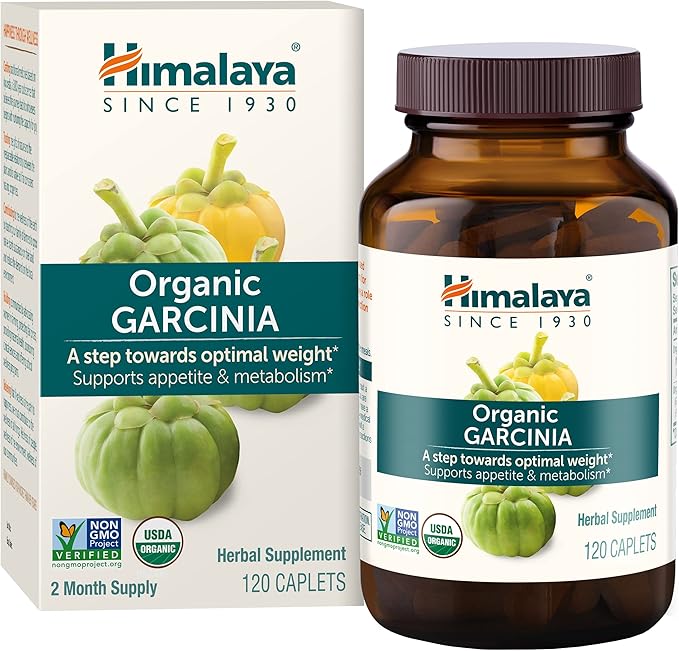 Himalaya Organic Garcinia Cambogia Herbal Supplement Appetite Support Lipid Metabolism Weight Support USDA Organic Non-GMO Vegan 600 mg 120 Plant-Based Caplets