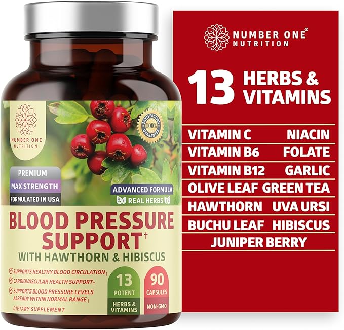 Number One Nutrition N1N Premium Magnesium Citrate [1250mg] and Blood Pressure Support [13 Potent Ingredients with Hawthorn &amp Hibiscus] 2 Pack Bundle