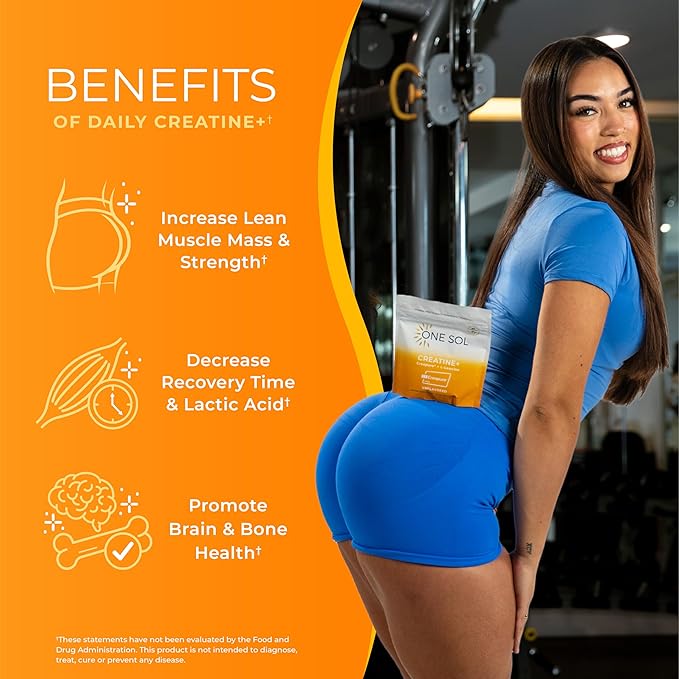 One Sol Creatine &amp Pre-Workout Bundle for Women: Boost Lean Muscle Recovery Energy &amp Focus with Natural Vegan Supplements (Unflavored Creatine &amp Mango Guava Pre-Workout)