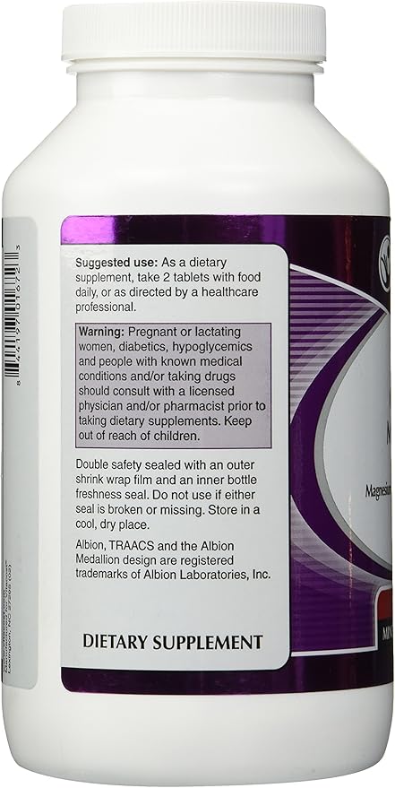 Vitacost Chelated Magnesium - Albion Magnesium Glycinate Chelate Buffered - 400 mg - 180 Tablets