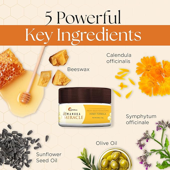 UpWellness Manuka Miracle - 100% Natural Manuka Honey Lotion - Manuka Honey Cream for Smooth Radiant Skin - Physician-Formulated